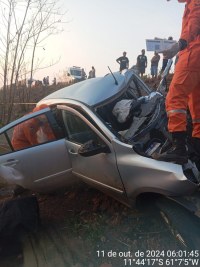 COLISÃO FRONTAL NA BR - 364 ENTRE ÔNIBUS E CARRO DEIXA 11 FERIDOS E DUAS PESSOAS MORTAS