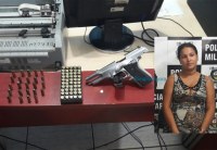 MULHER É PRESA COM  PISTOLA ROUBADA DA "PM" QUE IRIA SER LEVADA PARA PRESO EM ARIQUEMES - Foto: rondoniagora