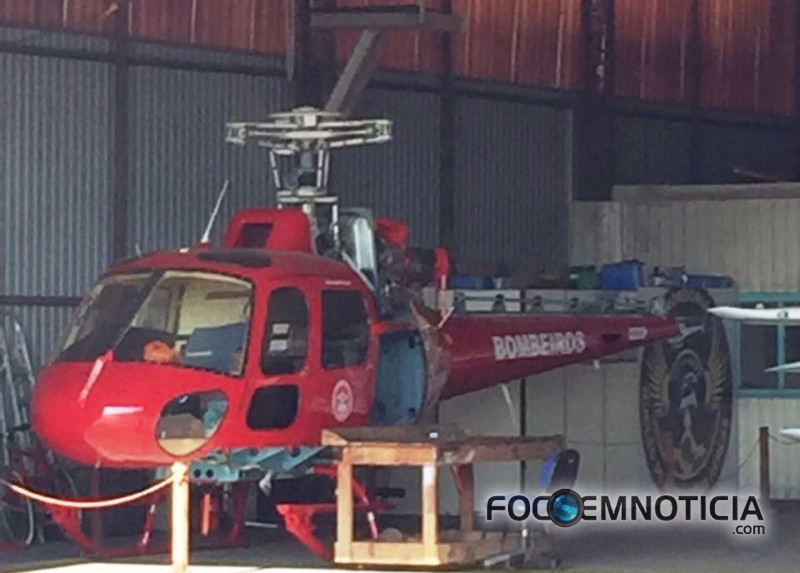 HELICÓPTERO DOADO AO CORPO DE BOMBEIROS A NOVE MESES ESTA PARADO POR FALTA DE MANUTENÇÃO