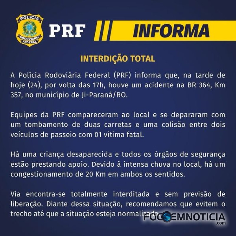 ACIDENTE NA BR -364 ENVOLVENDO CARRETAS E UNO MATA PAI E FILHO E DEIXA OUTRO FERIDO